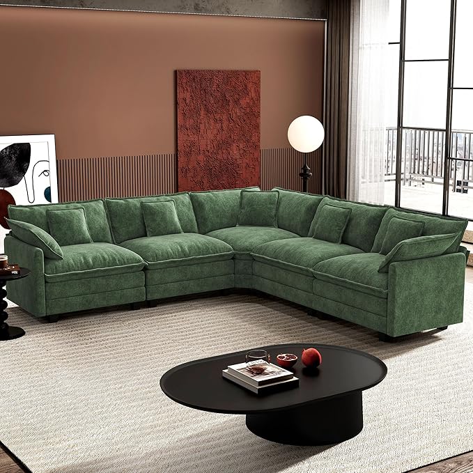Ihanherry 114" V-Shaped Modern Sofa Modular Sectional Cloud Couch