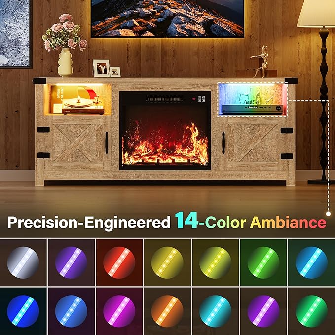 YESHOMY LED Fireplace TV Stand