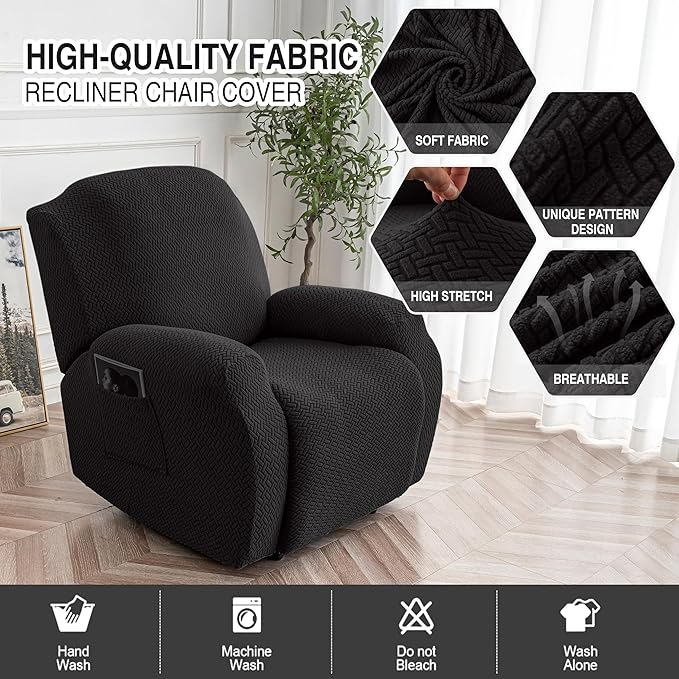 Genina Recliner Chair Cover, Stretch Reclining Chair Covers, Recliner Sofa
