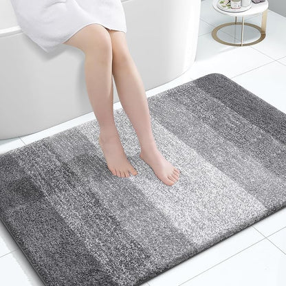 OLANLY Large Bathroom Rugs Mat 47x32, Extra Soft Absorbent Microfiber Bath Rugs, Rubber Backing, Quick Dry, Machine Washable Bath Mats for Bathroom Floor, Tub and Shower, Home Decor Accessories, Grey