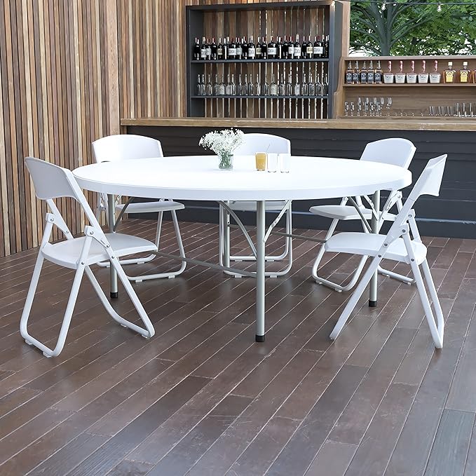 Flash Furniture Stonewall 6' Round Plastic Folding Event Table