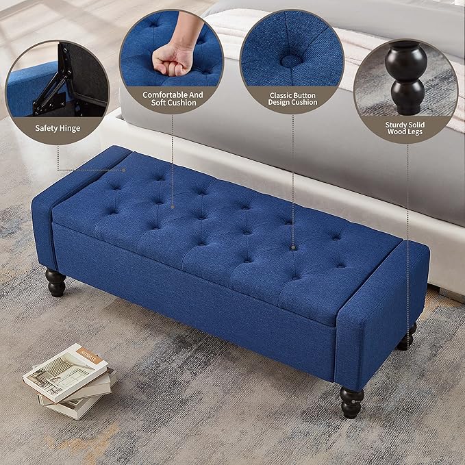 50" W Storage Ottoman Bench