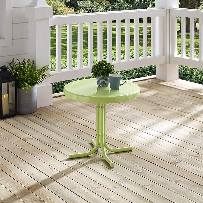 Crosley Furniture Griffith Weather Resistant Retro Metal Outdoor Side Table