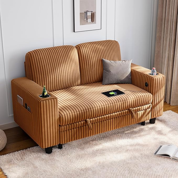 LINSY HOME Loveseat Sofa with Storage