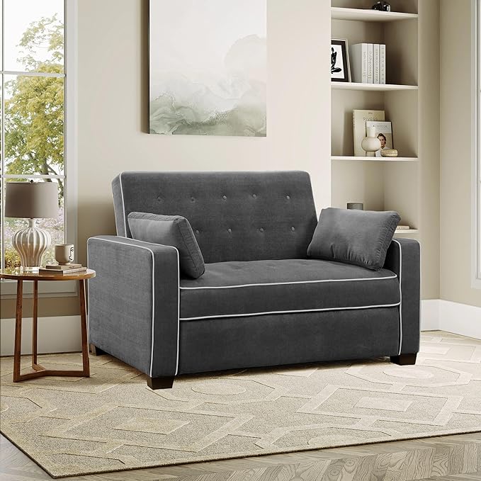 Serta Ainsley 66.5" Convertible Sleeper Loveseat, Full Size, Dreamcoil Comfort