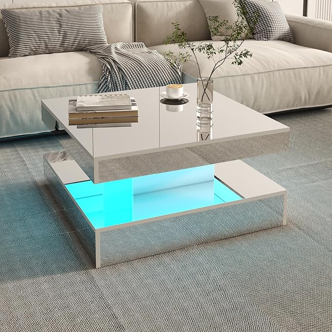 HedoAjim LED Coffee Table with Lights