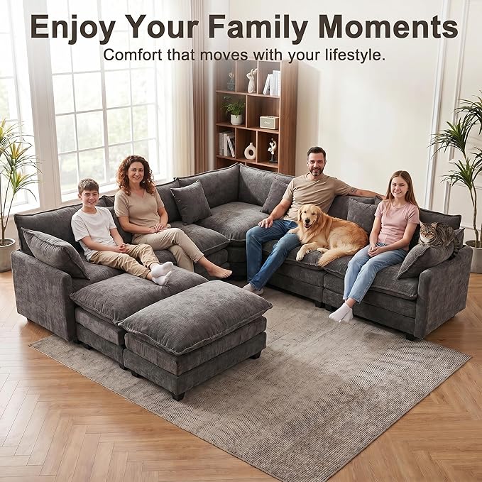 111.4" V-Shaped Corner Couch Sectional