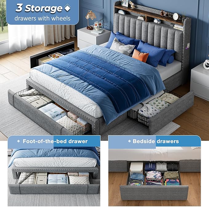 EnHomee Full Size Bed Frame