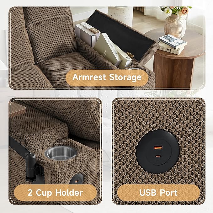 Auvsoce 65'' Chaise Lounge Chair Indoor, 3-in-1 Convertible Sofa Bed
