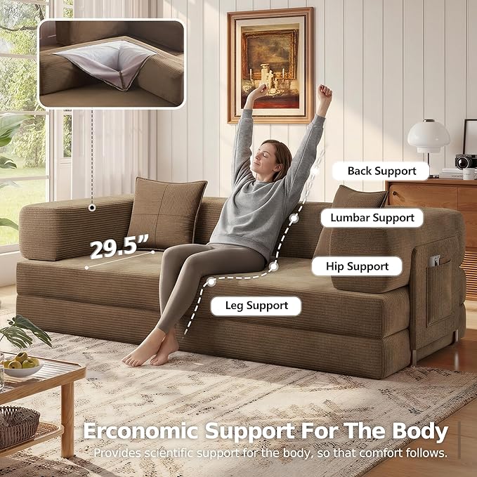 MoonSpeak 78.8''Sleeper Couch Bed