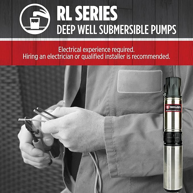 Red Lion RL12G05-3W2V 4-inch Submersible Deep Well Pump with Control Box 1/2 HP, 12 GPM, 3-Wire, 230 Volt, Steel, 14942405