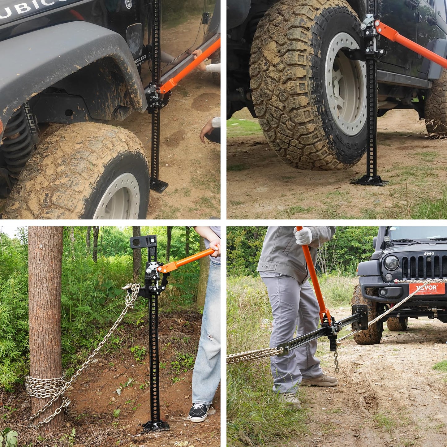 VEVOR Farm Jack,48" Utility High Lift Farm Jack, 7000 lbs Capacity Ratcheting Off Road Utility Jack, Heavy-Duty Farm Jack for Tractor, Truck, SUV, Bumper Lift, Orange
