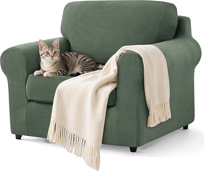 SUBRTEX 3 Pieces Stretch Sofa Slipcover Sets Couch Cover Sets Backrest Cushion