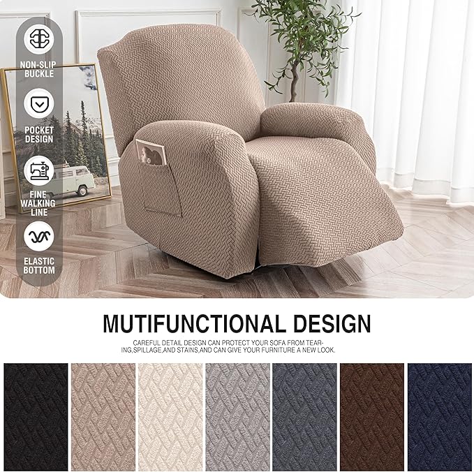 Genina Recliner Chair Covers, Stretch Reclining Chair Cover, Recliner Sofa