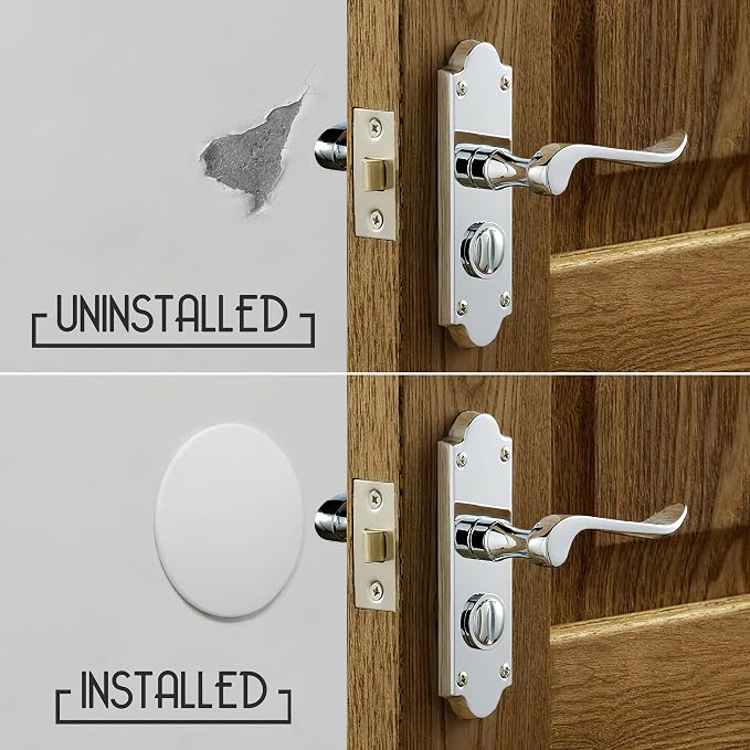Door Stoppers X-Large 5" (3 Pack) - Door Stoppers for Wall with Strong Back Adhesive - Quiet and Shock Absorbent Silicone Wall Protectors from Door Knobs - Protects Every Surface - White