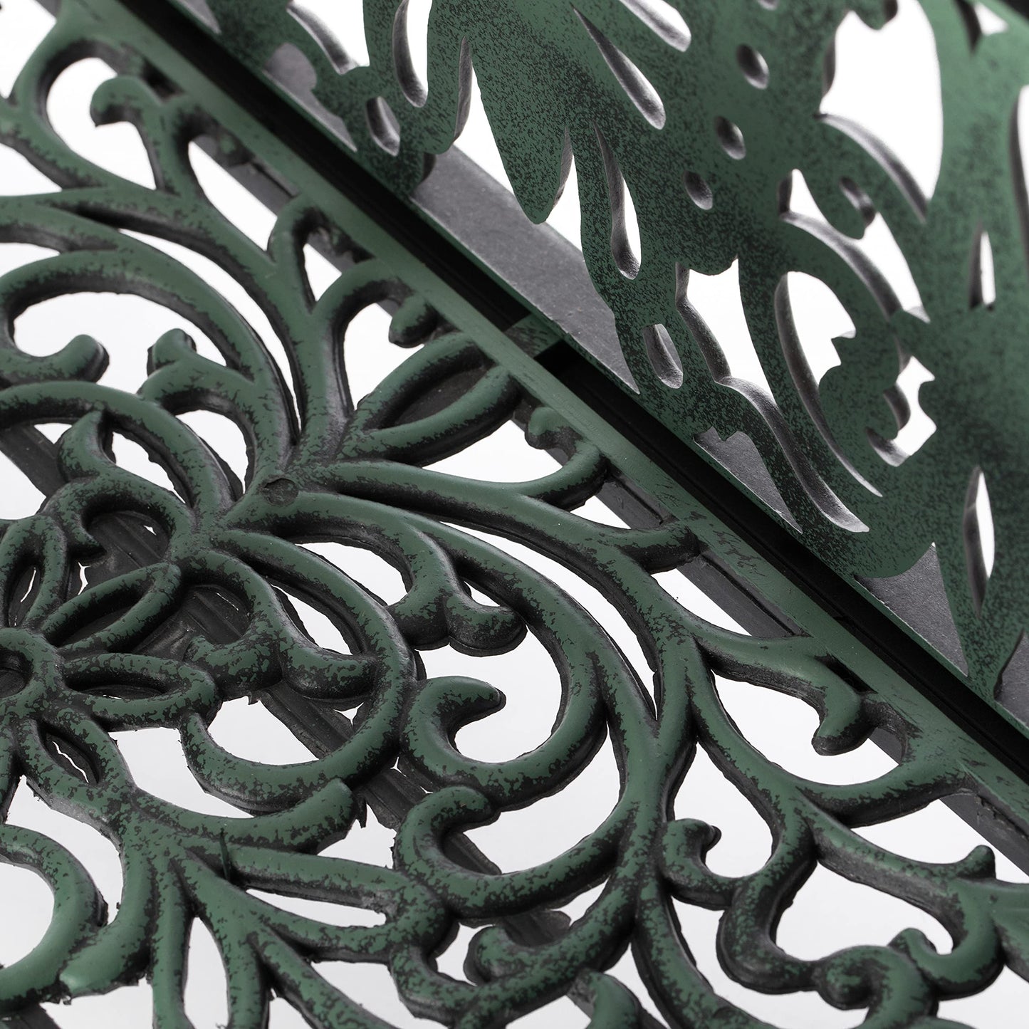 Outdoor Living Butterfly Rectangle Plant Stand, Flower Planting Pot, Antique Green