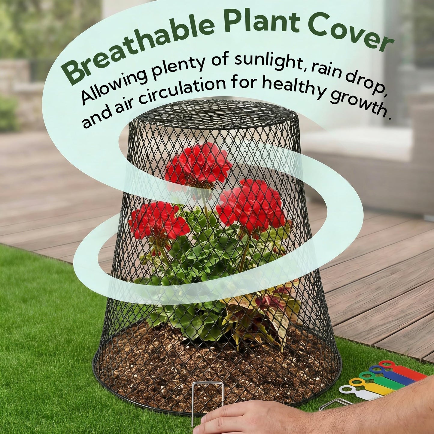 SOUJOY 15 Pcs 12 Inch Large Chicken Wire Cloche Plant Protector Cover, Heavy Duty Metal Garden Plant Protector from Animals, Plant Cages for Keeping Bunnies, Chickens, Squirrels, Birds Other Out