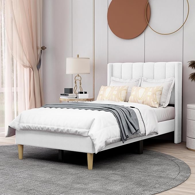 AGARTT Upholstered Platform Bed Frame Twin Size