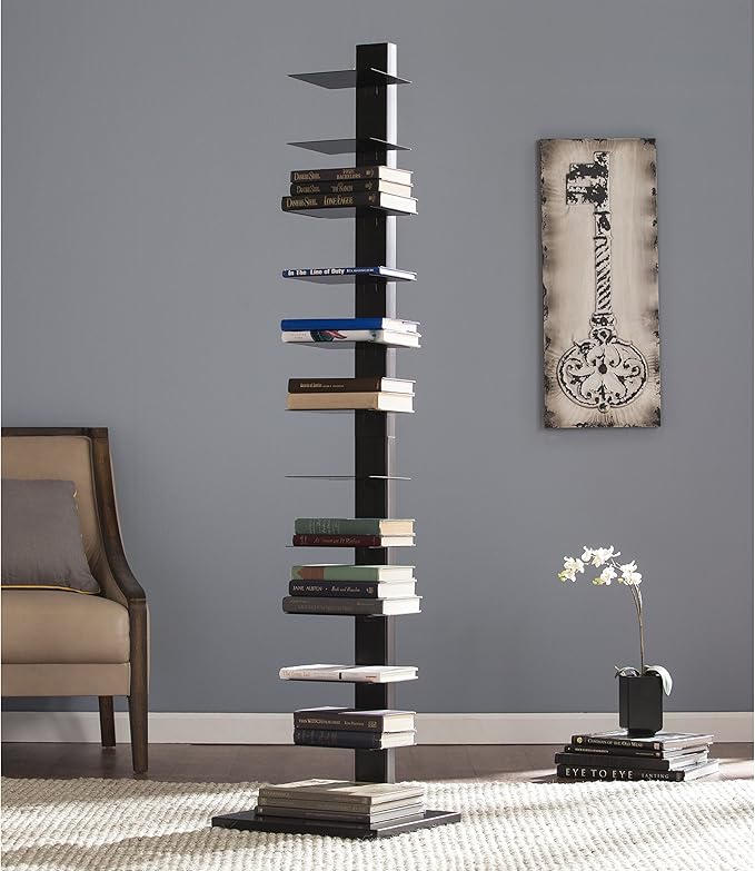 SEI Furniture 12 shelf Metal Spine Book Tower