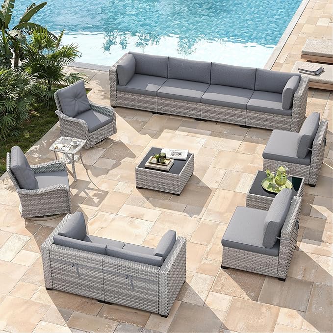 10-Seat Modern Patio Furniture Set
