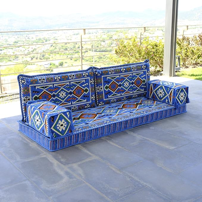mysticalanatolia Arabic Majlis Sofa – 75x27x4 inch Floor Seating Convertible