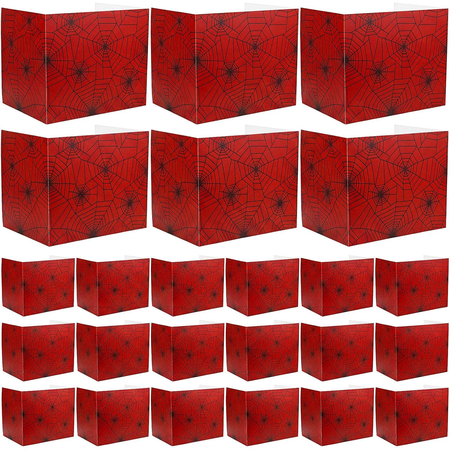 SATINIOR 24 Pcs Privacy Folders for Students, Desk Dividers for Classroom Testing, Trifold Cardboard Privacy Boards, Study Carrels Panel School Teacher Supplies(Spider Web Style,Red)