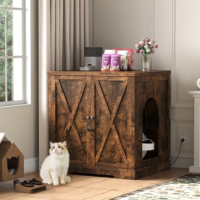 Heybly Litter Box Enclosure, Large Robot Cabinet