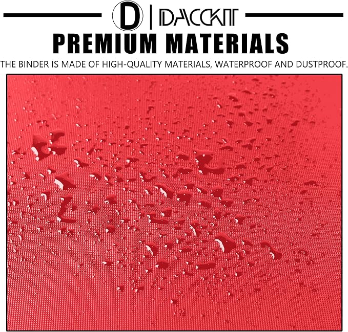 D DACCKIT Card Binder 16 Pocket - Fits 1024 Cards，4X4 Ringless Card Album with Sleeves for Trading Cards & Sports Cards（Model A，Classic Red）