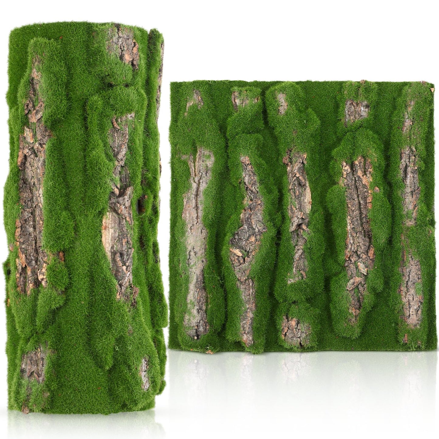 Suncalla Artificial Moss Bark 11.8 x 11.8 inches Tree Plants Bark DIY for Tree Collar Sewer Decoration Water Pipe Pillar Cover Indoor Wall Garden Decor