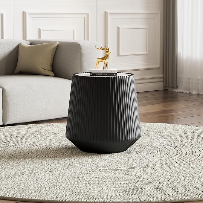 Modern Marble Nesting Coffee Table Set of 2, 26.77" Cup Shaped Coffee and End