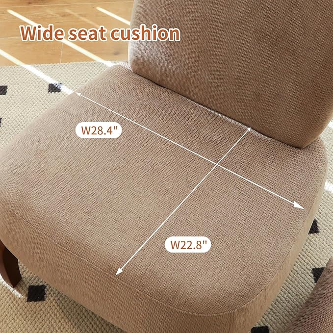 KEIKI Velvet Accent Chair, Armless Cloud Chair