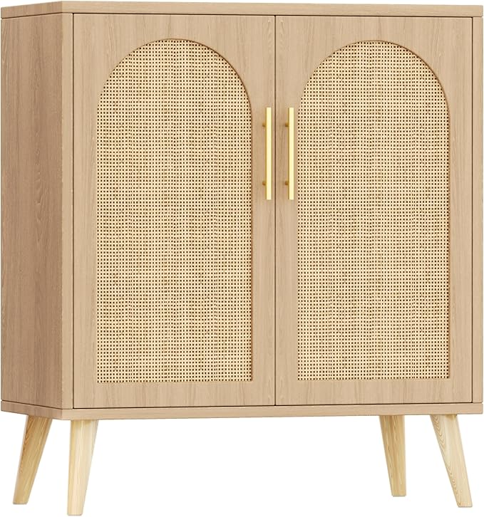 15.7"D Rattan Buffet Sideboard Cabinet