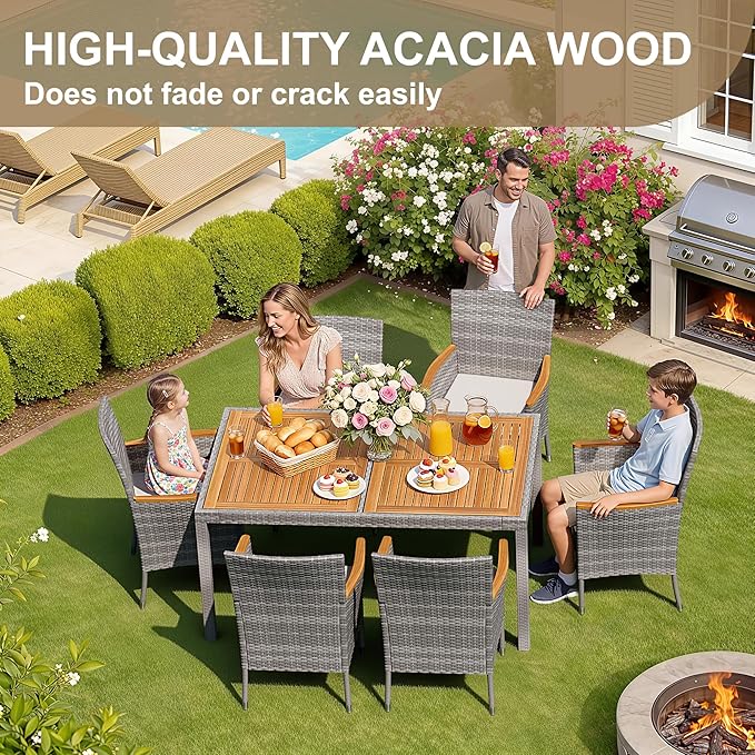 Devoko Dining 7 PCS Furniture, Patio Conversation Set