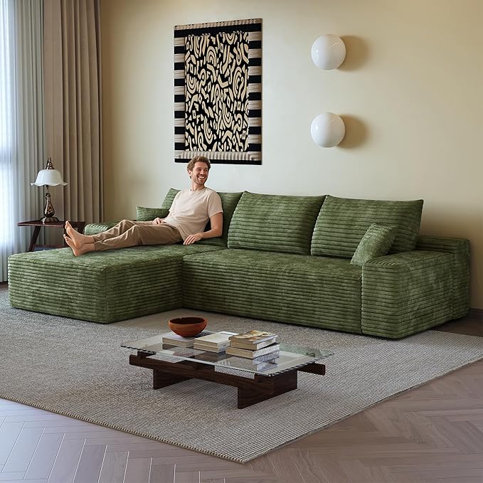 108" Sectional Couches for Living Room Cloud Couch Sofa