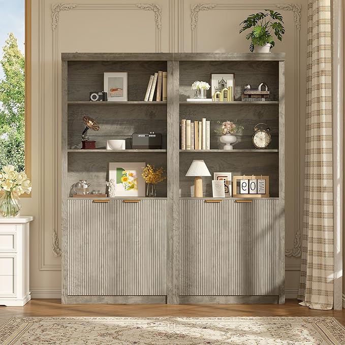GarveeHome Tall Book Shelf and Bookcase, 31.5" Wide Wooden Bookcase
