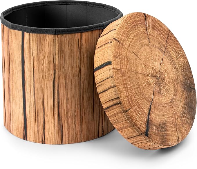 Sorbus Tree Stump Stool, Toy Storage Ottoman 15 Inch Fake tree stumps Log Stool