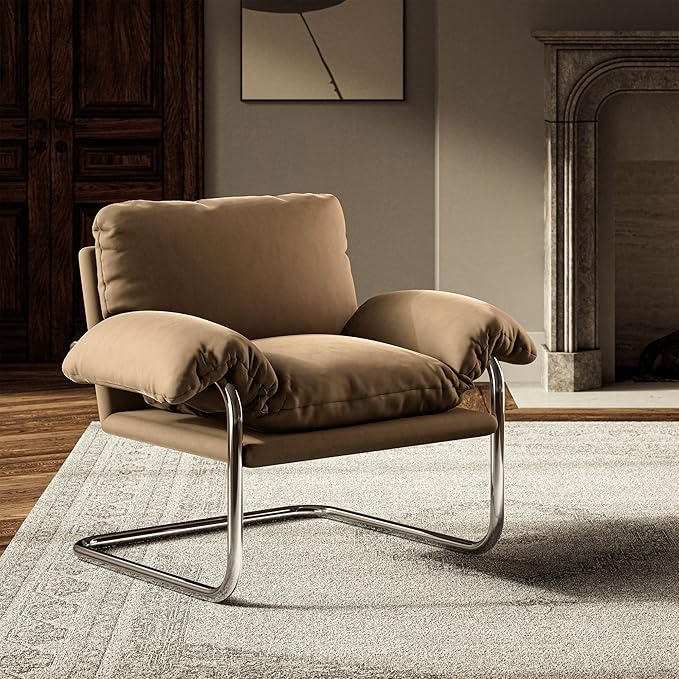 Modway Ansel Performance Velvet Accent Chair in Taupe