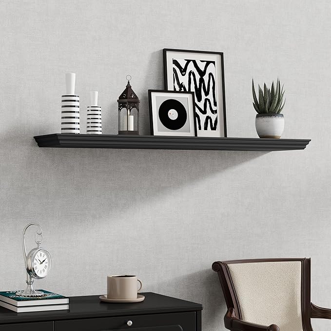 Fun Memories Floating Shelves 40 Inch Long, 9.3 Inch Deep Classic Crown Molding