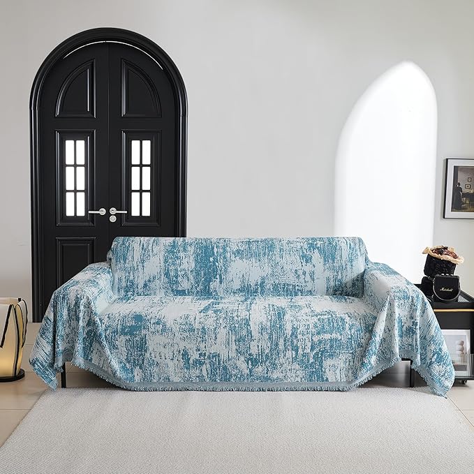 MYSKY HOME Sectional Couch Cover Sage Abstract Geometric Sofa Covers