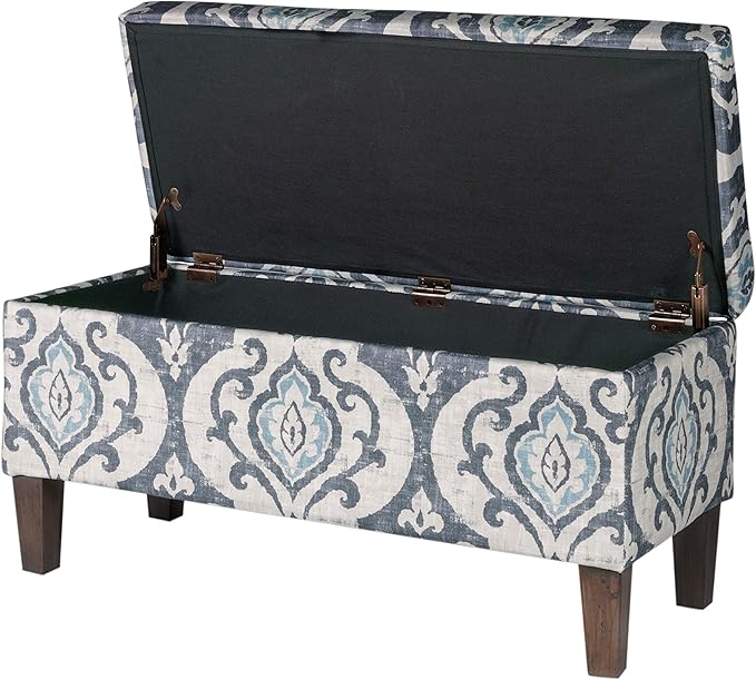 HomePop Large Upholstered Rectangular Storage Ottoman Bench