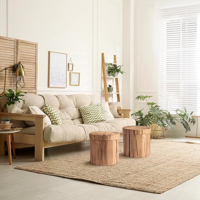 Sorbus Tree Stump Stool, Toy Storage Ottoman 15 Inch Fake tree stumps Log Stool