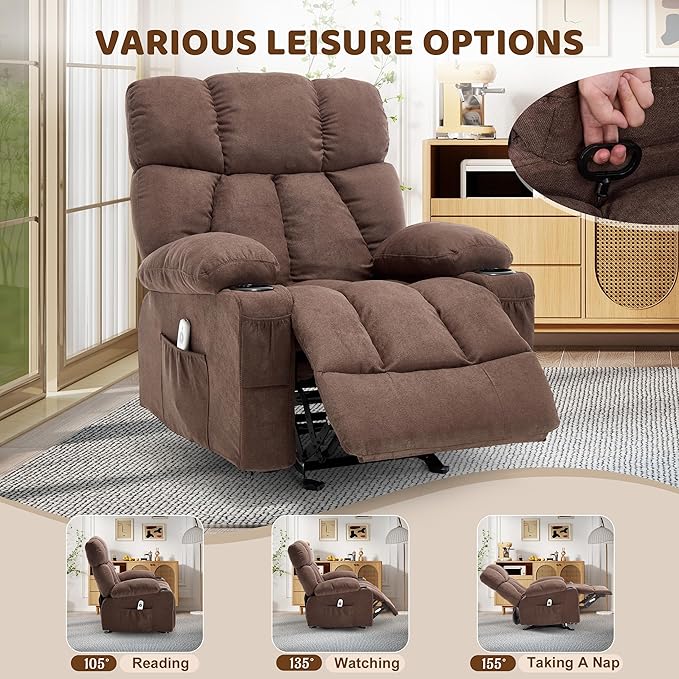 Massage Rocking Recliner Chair, Ergonomic Recliners Sofa