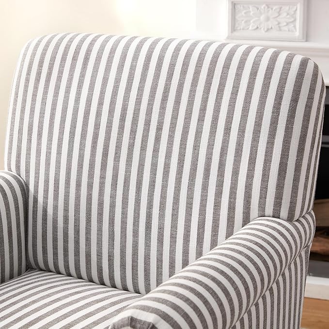 HUIMO Linen Fabric Accent Chair, Mid-Century Modern Upholstered Armchair