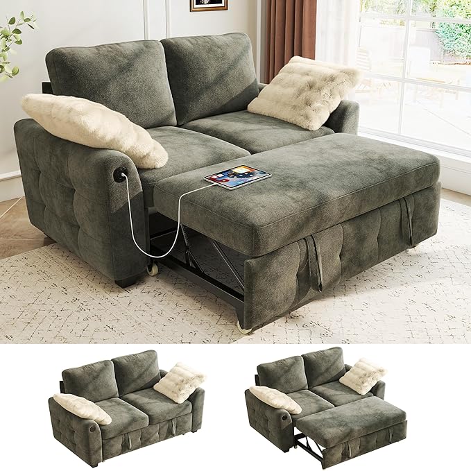 Ihanherry 59-inch Convertible Sofa Bed, Pull Out Sleeper