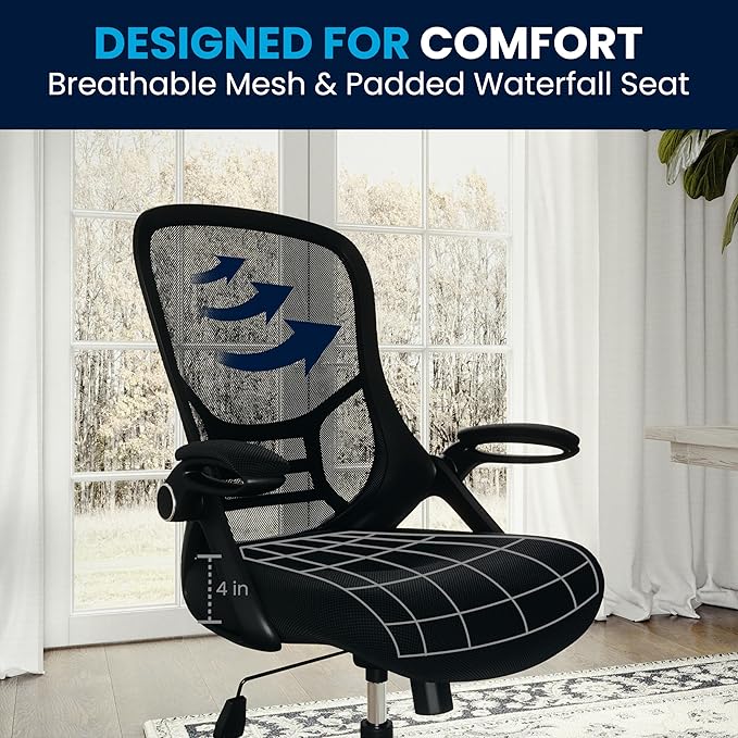 Flash Furniture Porter High Back Black Mesh Ergonomic Swivel Office Chair