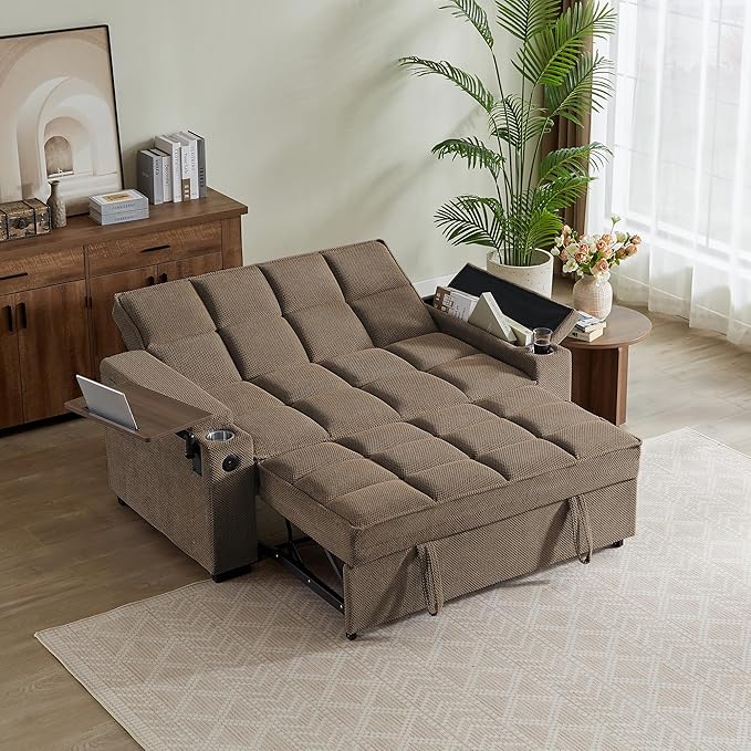 Auvsoce 65'' Chaise Lounge Chair Indoor, 3-in-1 Convertible Sofa Bed