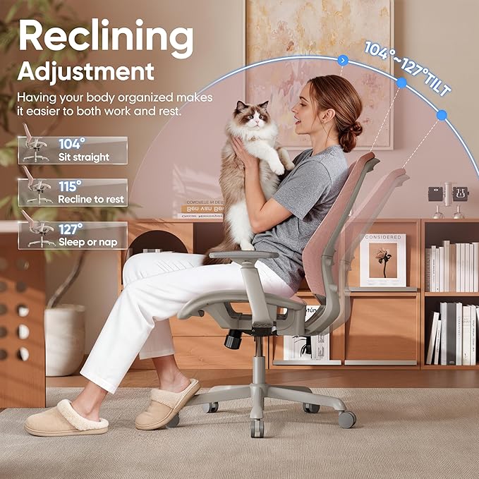 ELABEST Mesh Office Chair, Ergonomic Computer Desk Chair, Sturdy Task Chair-