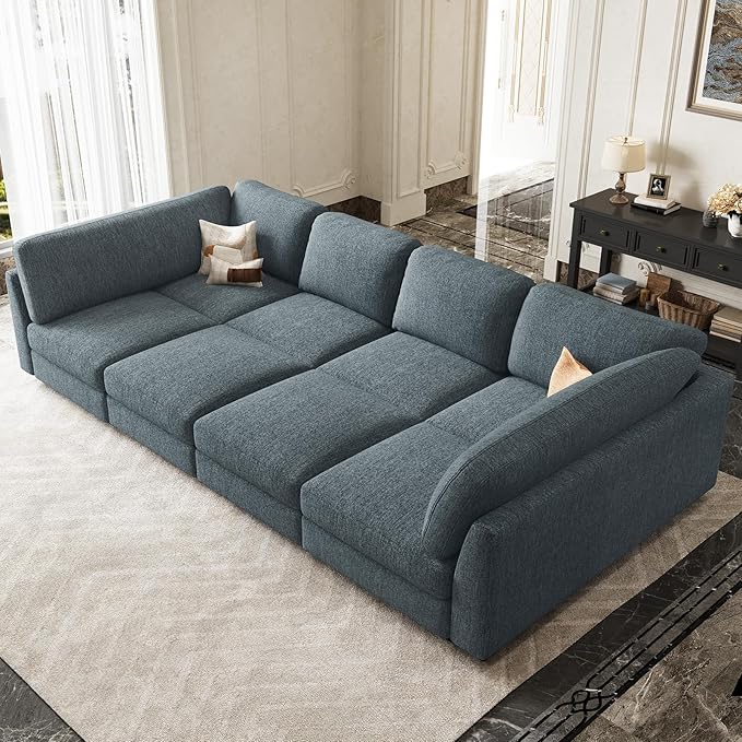 Belffin 111" Cloud Sectional Sleeper Sofa