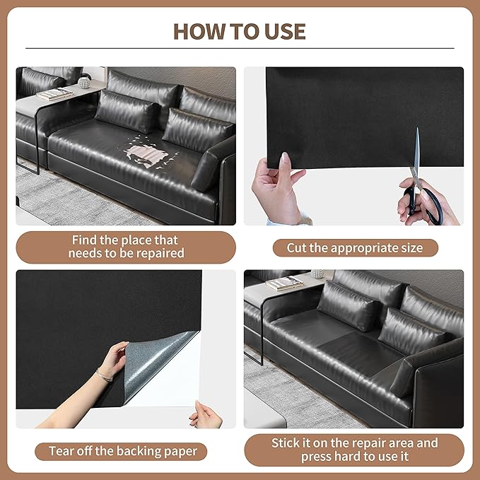 ONine Leather Repair Patch, Self-Adhesive Couch Patch