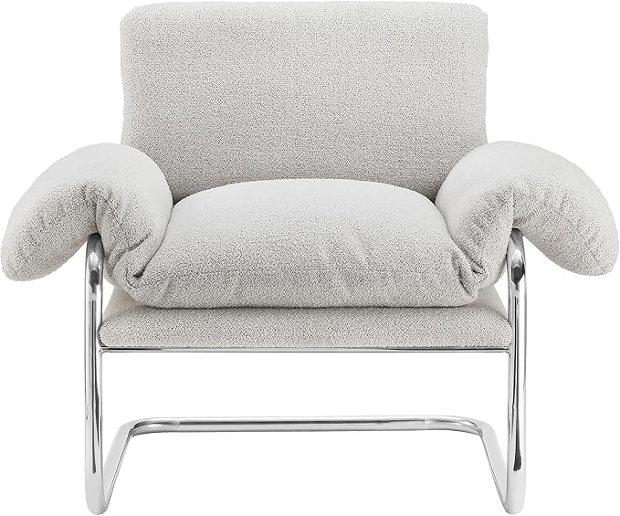 Modway Ansel Boucle Accent Chair in Newsprint